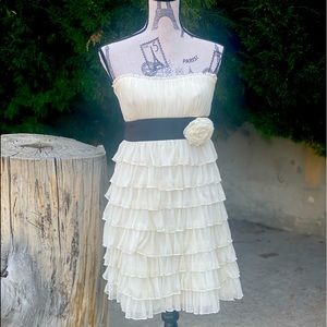 Strapless Ivory Ruffle Dress